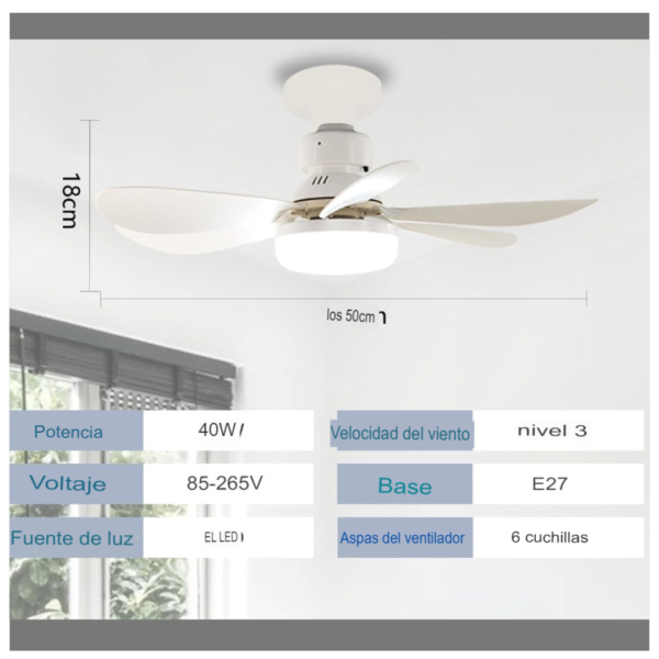 Ampolleta+Ventilador de Techo+Control - Imagen 2