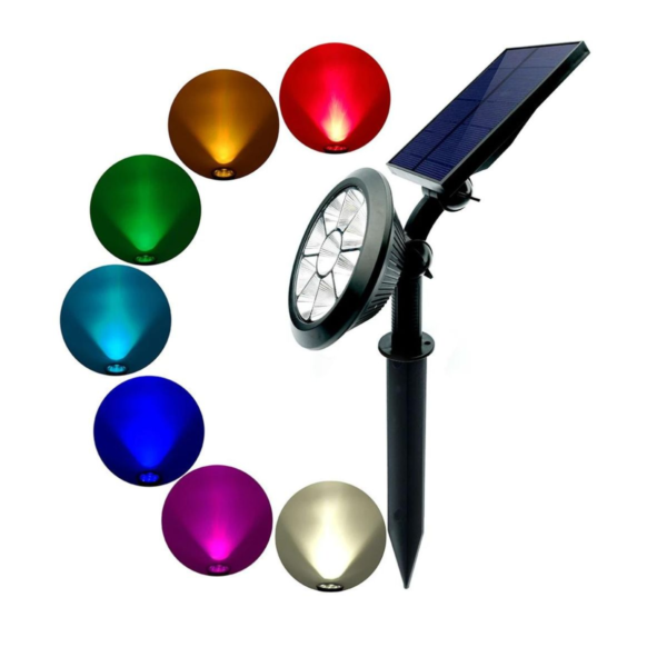 Focos solares impermeables LED RGB