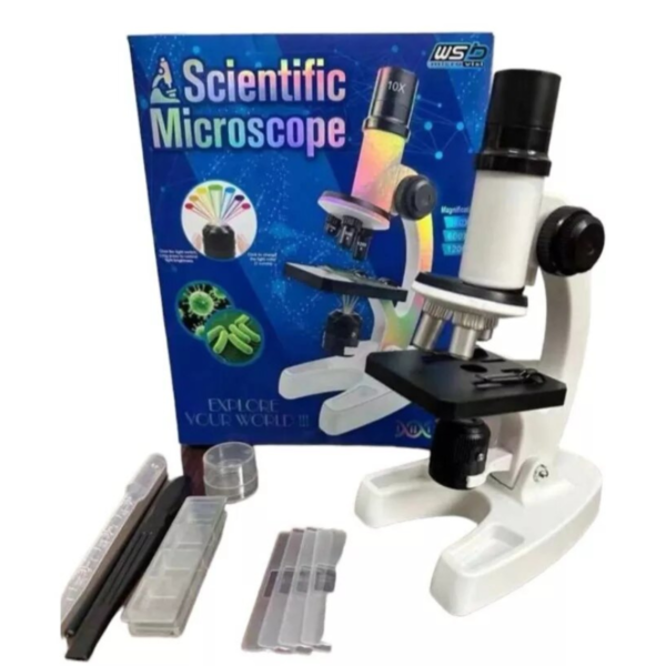 Kit Microscopio Compuesto Luz 100x-450x